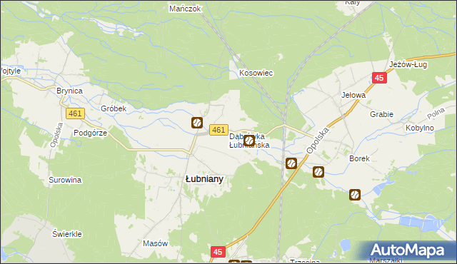 mapa Dąbrówka Łubniańska, Dąbrówka Łubniańska na mapie Targeo