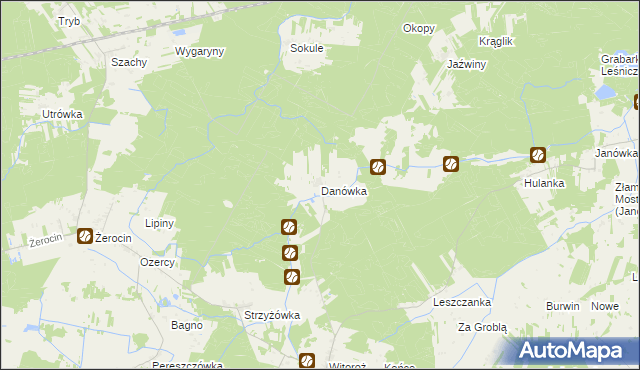 mapa Danówka, Danówka na mapie Targeo