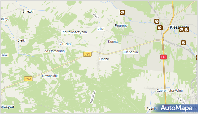 mapa Dasze, Dasze na mapie Targeo