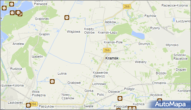 mapa Dębicz gmina Kramsk, Dębicz gmina Kramsk na mapie Targeo