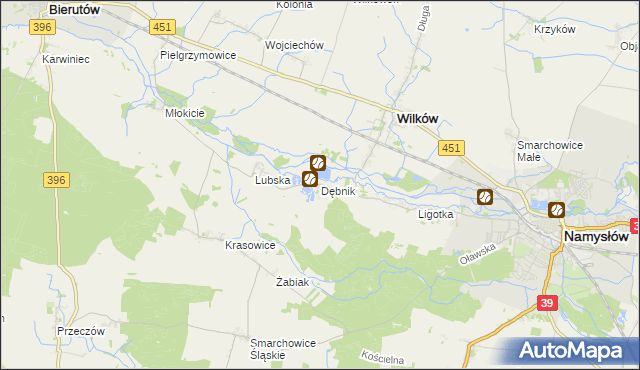 mapa Dębnik gmina Wilków, Dębnik gmina Wilków na mapie Targeo