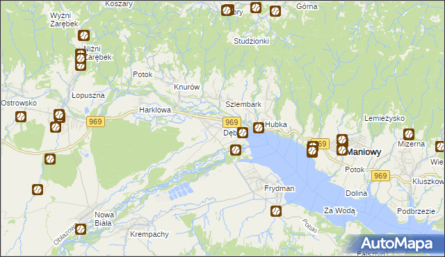 mapa Dębno gmina Nowy Targ, Dębno gmina Nowy Targ na mapie Targeo