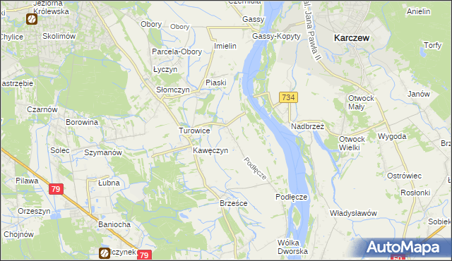 mapa Dębówka gmina Konstancin-Jeziorna, Dębówka gmina Konstancin-Jeziorna na mapie Targeo