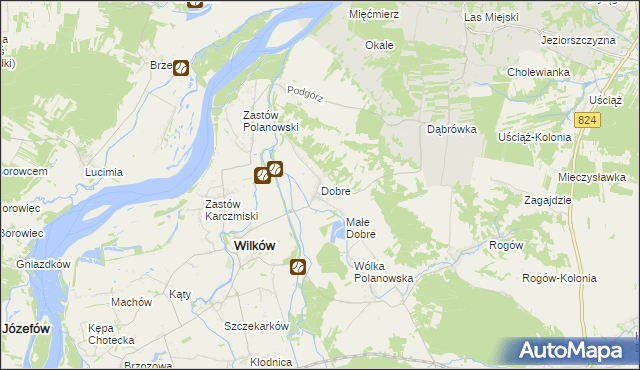 mapa Dobre gmina Wilków, Dobre gmina Wilków na mapie Targeo