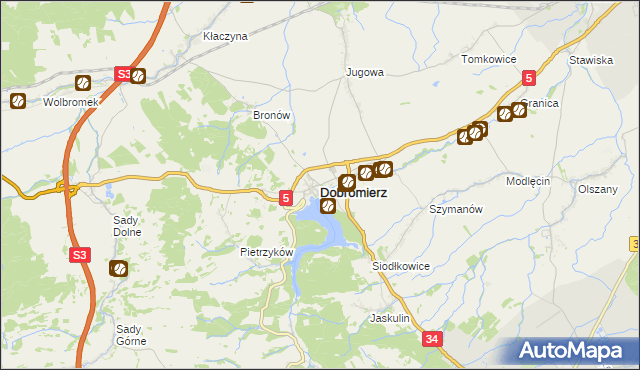 mapa Dobromierz powiat świdnicki, Dobromierz powiat świdnicki na mapie Targeo