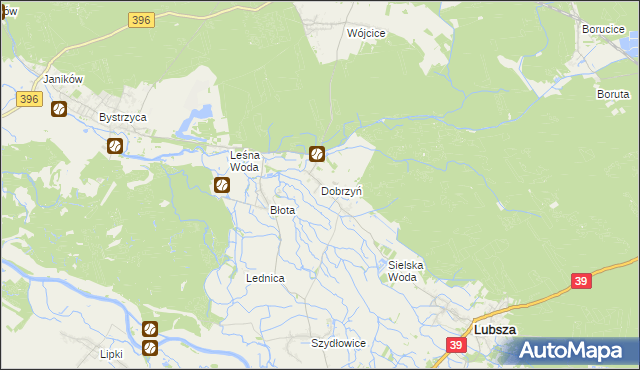 mapa Dobrzyń gmina Lubsza, Dobrzyń gmina Lubsza na mapie Targeo