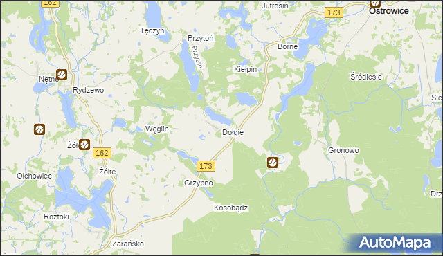 mapa Dołgie gmina Ostrowice, Dołgie gmina Ostrowice na mapie Targeo