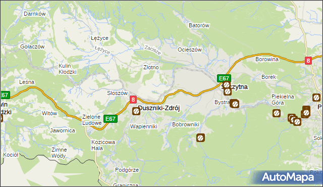 mapa Dolina gmina Szczytna, Dolina gmina Szczytna na mapie Targeo