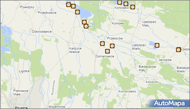 mapa Domanowice, Domanowice na mapie Targeo