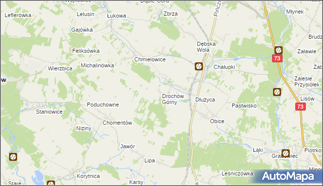 mapa Drochów Górny, Drochów Górny na mapie Targeo