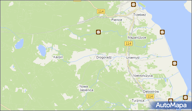 mapa Drogoradz, Drogoradz na mapie Targeo