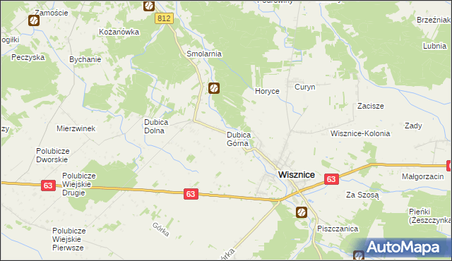 mapa Dubica Górna, Dubica Górna na mapie Targeo