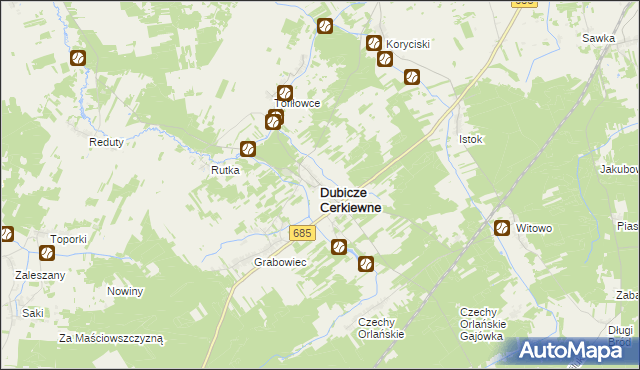 mapa Dubicze Cerkiewne, Dubicze Cerkiewne na mapie Targeo