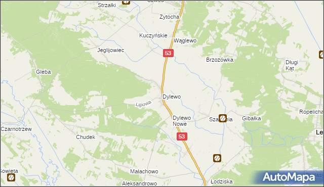 mapa Dylewo gmina Kadzidło, Dylewo gmina Kadzidło na mapie Targeo
