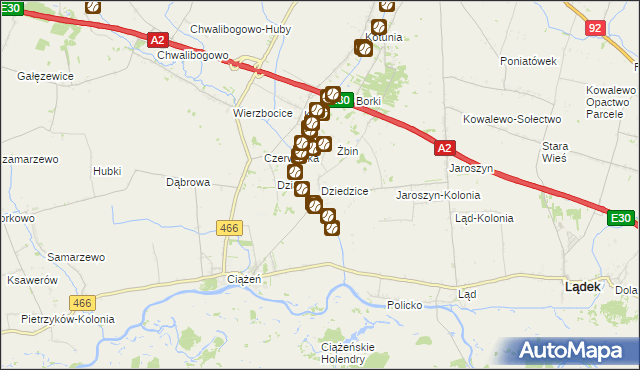 mapa Dziedzice gmina Lądek, Dziedzice gmina Lądek na mapie Targeo