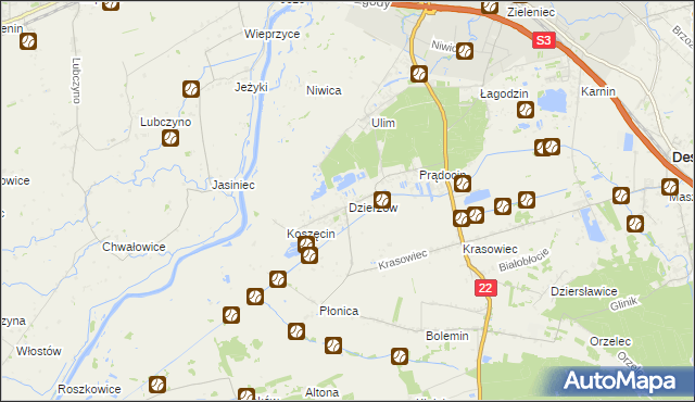 mapa Dzierżów, Dzierżów na mapie Targeo