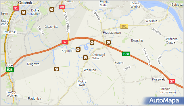 mapa Dziewięć Włók, Dziewięć Włók na mapie Targeo