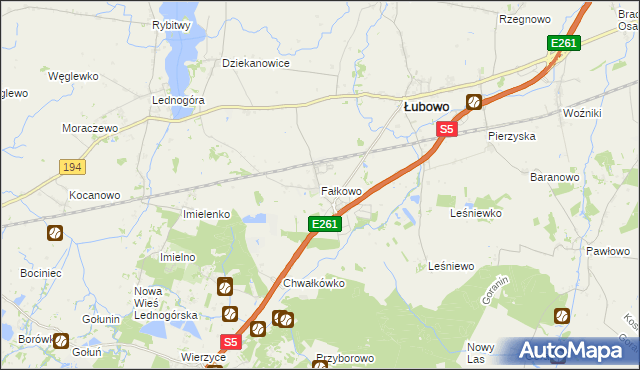 mapa Fałkowo, Fałkowo na mapie Targeo