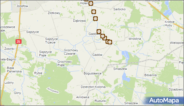 mapa Gadów, Gadów na mapie Targeo