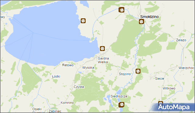 mapa Gardna Wielka, Gardna Wielka na mapie Targeo