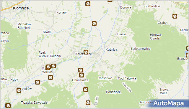 mapa Garnek gmina Kłomnice, Garnek gmina Kłomnice na mapie Targeo