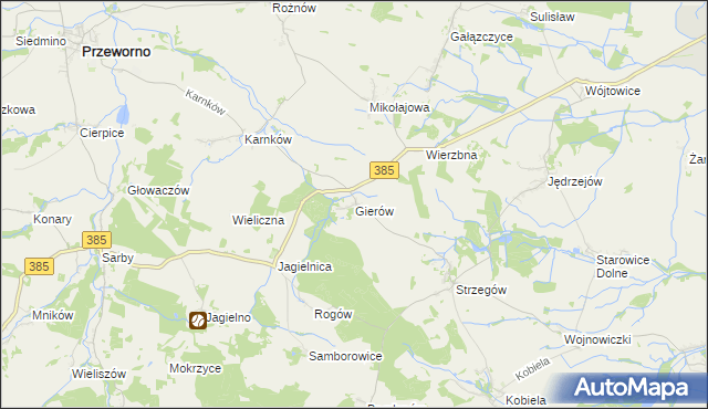 mapa Gierów, Gierów na mapie Targeo