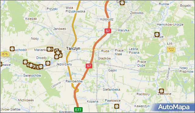 mapa Gładków, Gładków na mapie Targeo