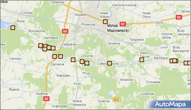 mapa Gliniak, Gliniak na mapie Targeo