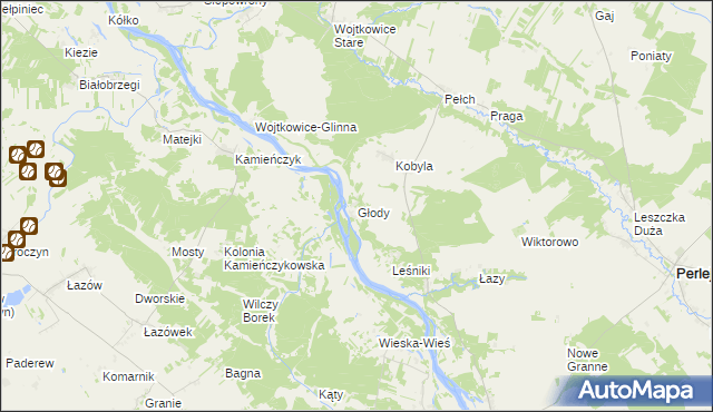 mapa Głody, Głody na mapie Targeo