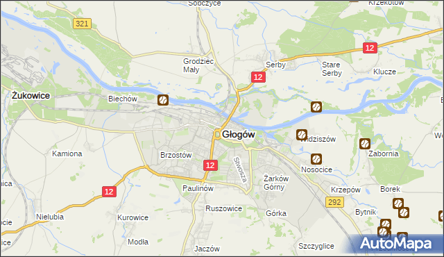 mapa Głogów, Głogów na mapie Targeo