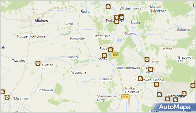 mapa Gołąb gmina Michów, Gołąb gmina Michów na mapie Targeo