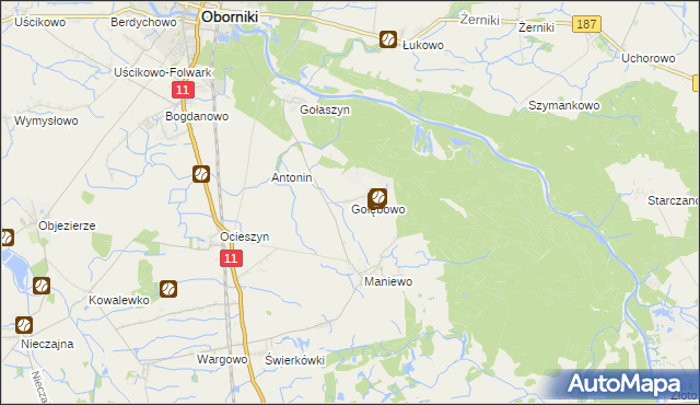 mapa Gołębowo, Gołębowo na mapie Targeo