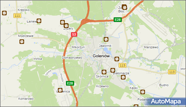 mapa Goleniów, Goleniów na mapie Targeo