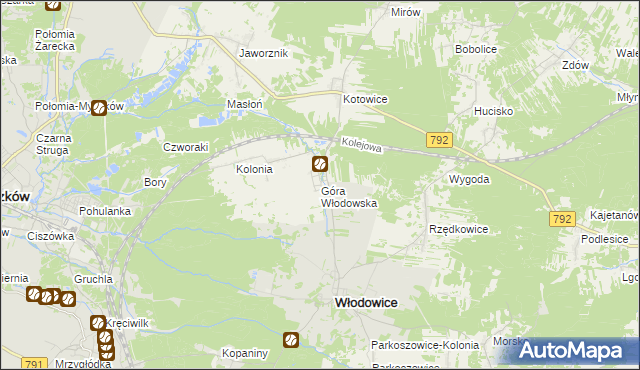 mapa Góra Włodowska, Góra Włodowska na mapie Targeo