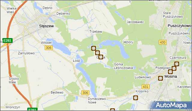 mapa Górka gmina Stęszew, Górka gmina Stęszew na mapie Targeo