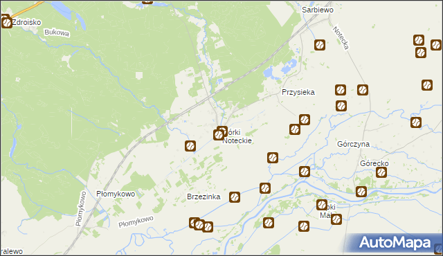 mapa Górki Noteckie, Górki Noteckie na mapie Targeo