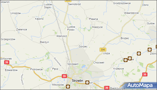 mapa Górzec, Górzec na mapie Targeo