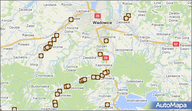 mapa Gorzeń Górny, Gorzeń Górny na mapie Targeo