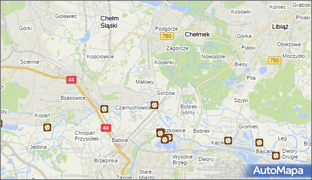 mapa Gorzów, Gorzów na mapie Targeo