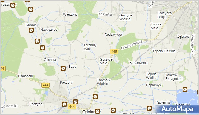 mapa Gorzyce Małe, Gorzyce Małe na mapie Targeo