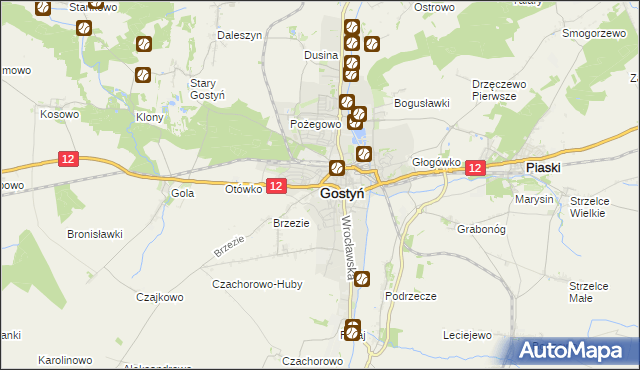 mapa Gostyń, Gostyń na mapie Targeo