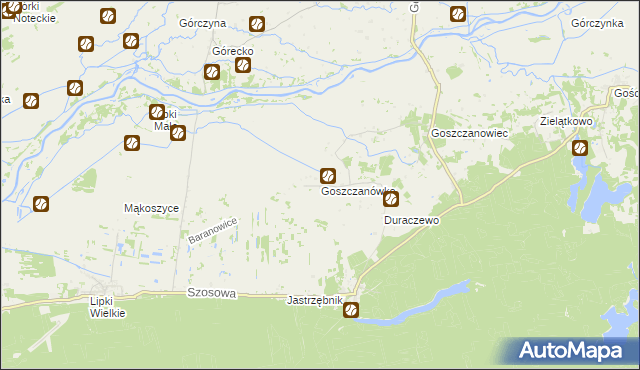 mapa Goszczanówko, Goszczanówko na mapie Targeo