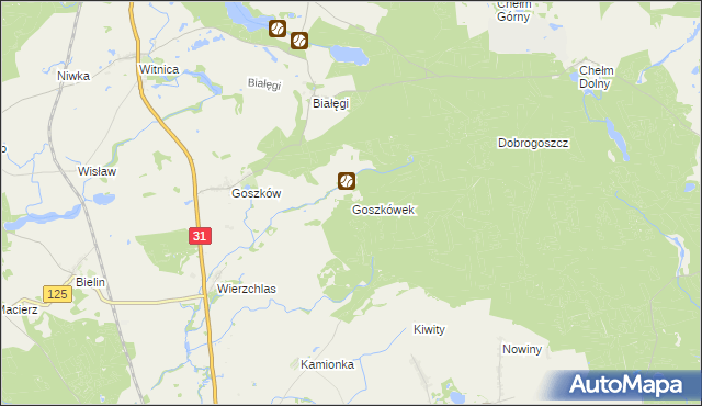 mapa Goszkówek, Goszkówek na mapie Targeo