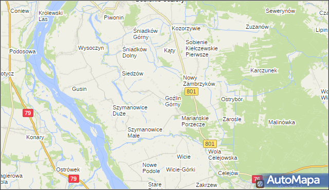 mapa Goźlin Górny, Goźlin Górny na mapie Targeo