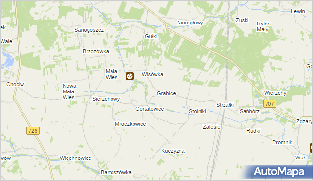 mapa Grabice gmina Cielądz, Grabice gmina Cielądz na mapie Targeo