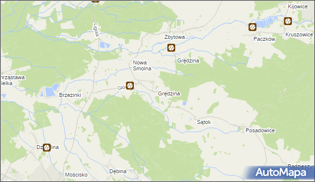 mapa Grędzina, Grędzina na mapie Targeo