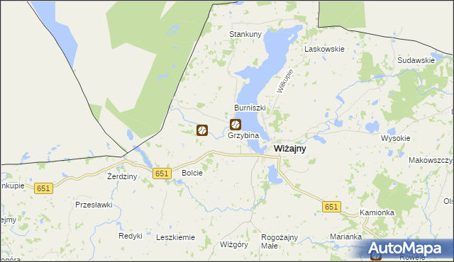 mapa Grzybina, Grzybina na mapie Targeo