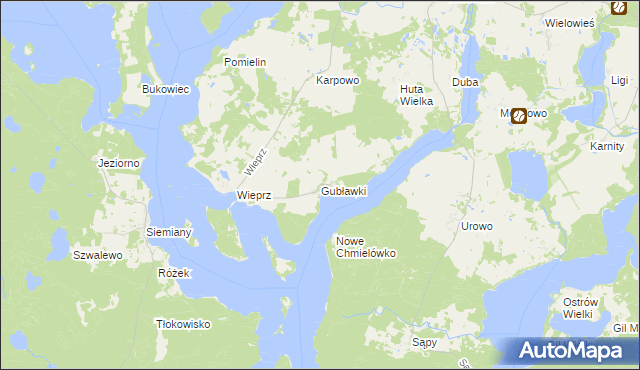 mapa Gubławki, Gubławki na mapie Targeo