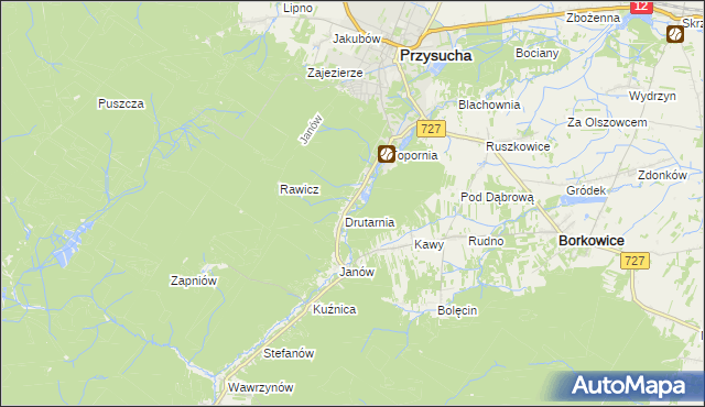 mapa Gwarek, Gwarek na mapie Targeo