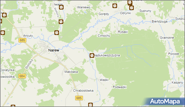 mapa Hajdukowszczyzna, Hajdukowszczyzna na mapie Targeo